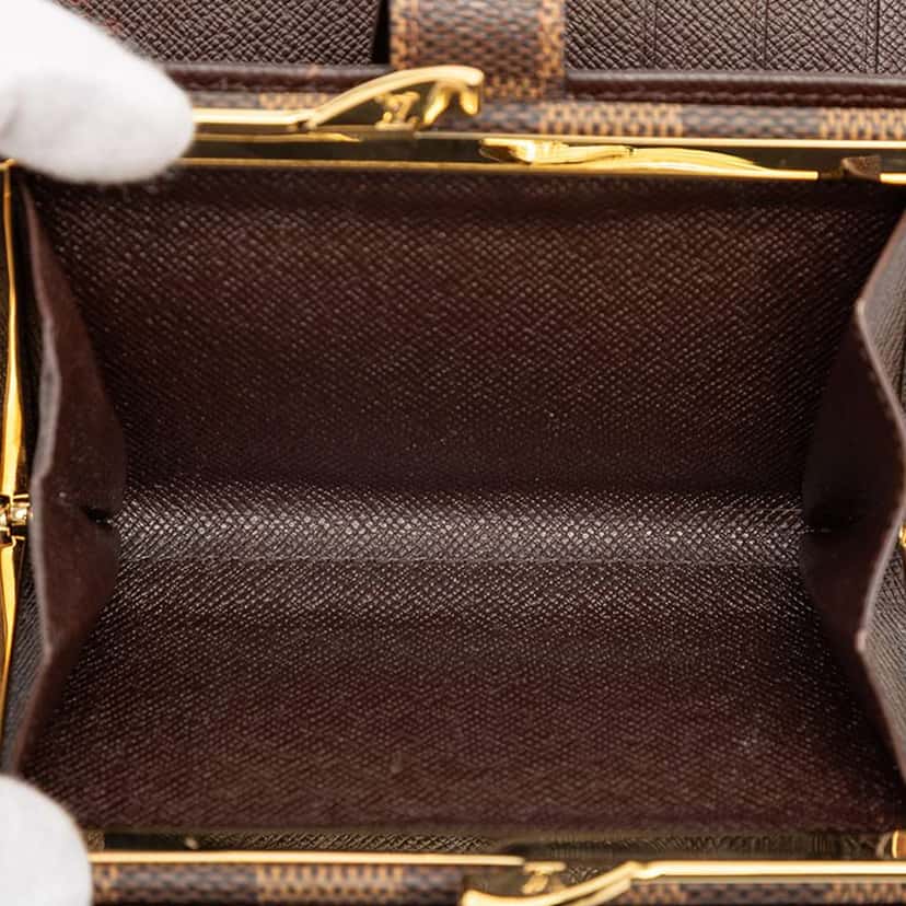 Louis Vuitton Damier Ebene French Purse Wallet Brown Good condition - Box View