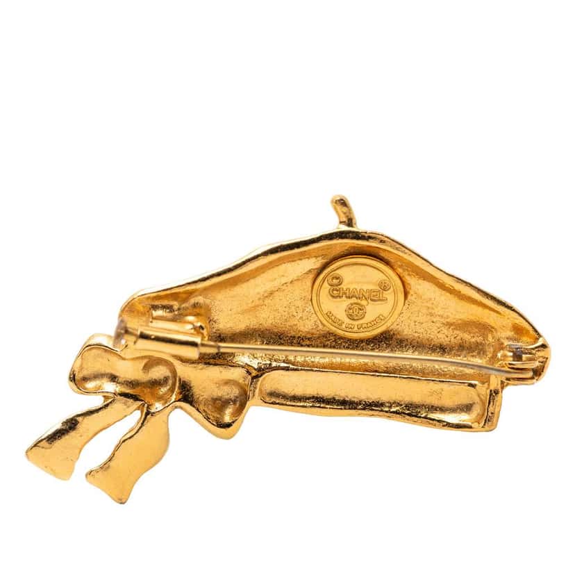Chanel Gold Plated Beret Hat Brooch Gold Metal Very good condition - Inside View
