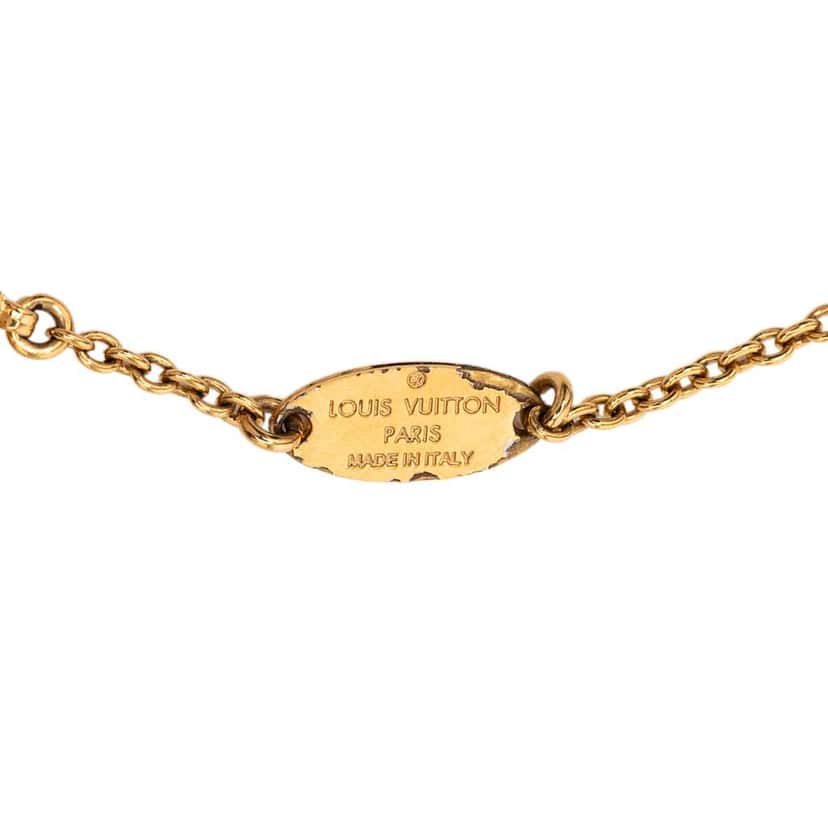 Louis Vuitton Gold Plated Essential V Necklace Gold Metal Very good condition - Inside View
