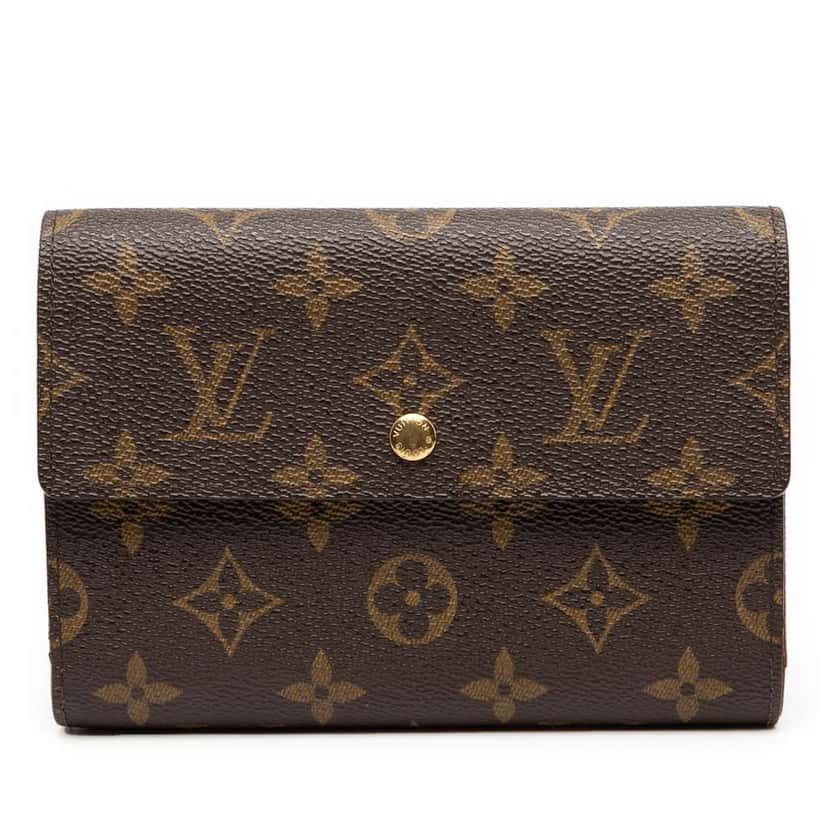 Louis Vuitton Monogram Porte Tresor Etui Papier Wallet Brown Good condition - Front View
