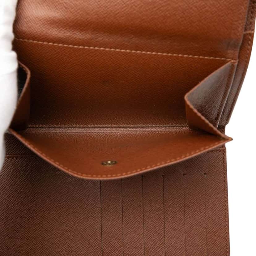 Louis Vuitton Monogram Porte Tresor Etui Papier Wallet Brown Good condition - Box View
