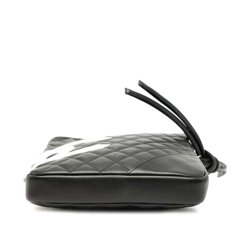 Chanel Quilted Lambskin Cambon Ligne Crossbody Black Leather Very good condition - Back View