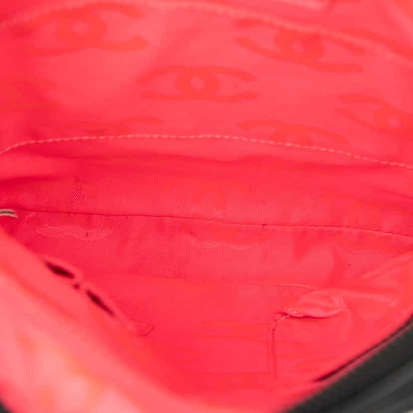 Chanel Quilted Lambskin Cambon Ligne Crossbody Black Leather Very good condition - Inside View