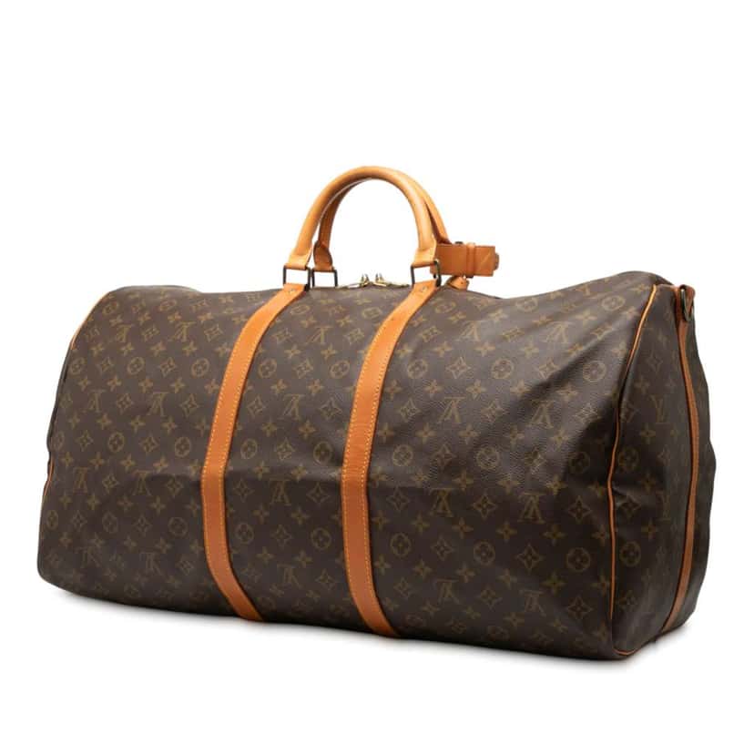 Louis Vuitton Monogram Keepall Bandouliere 60 Brown Good condition - Back View