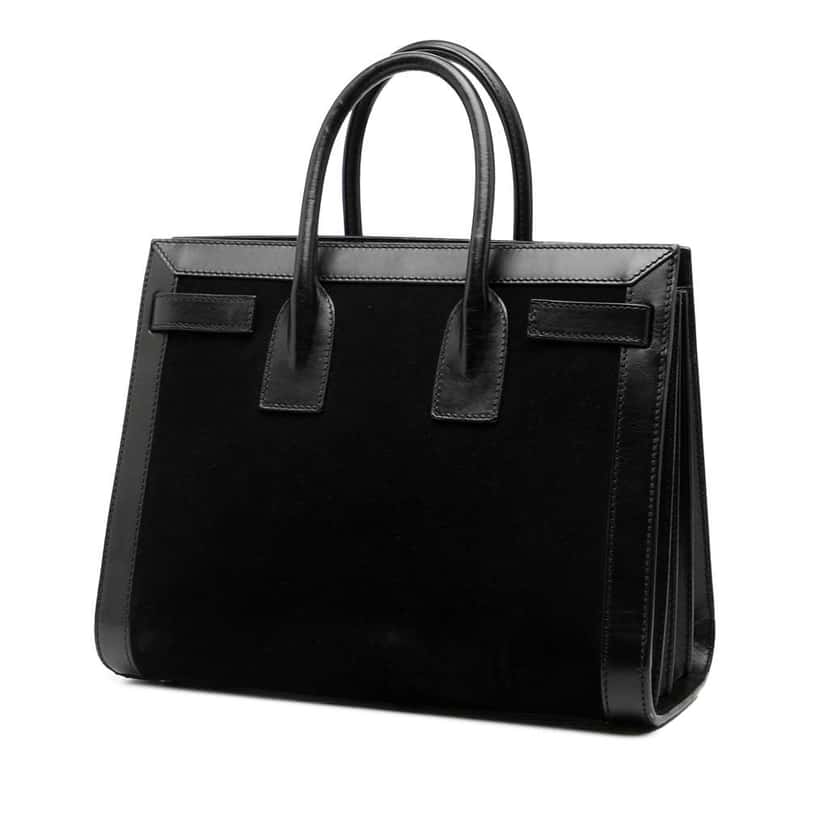 Saint Laurent Small Suede Sac De Jour Satchel Black Leather Good condition - Back View