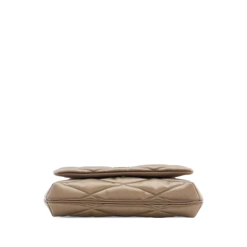 Saint Laurent Quilted Lambskin Le 57 Diamond Shoulder Bag Brown Leather Good condition - Box View