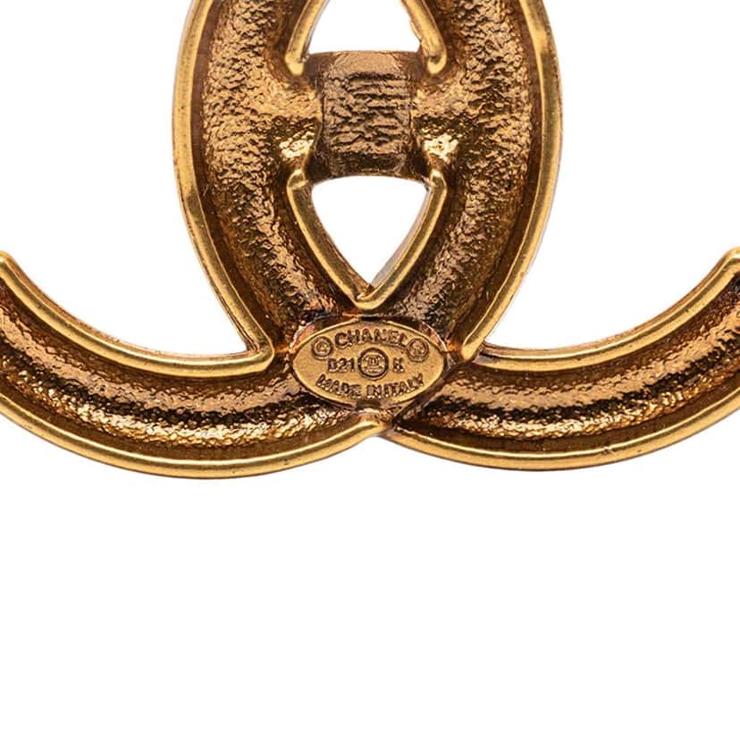 Chanel CC Gold Plated Logo Brooch Gold Metal Good condition - Inside View