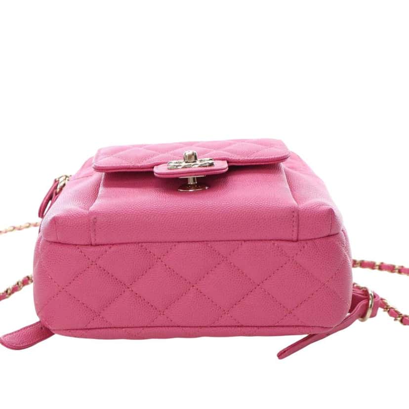 Chanel Small Quilted Caviar CC Day Backpack Pink Leather Good condition - Box View