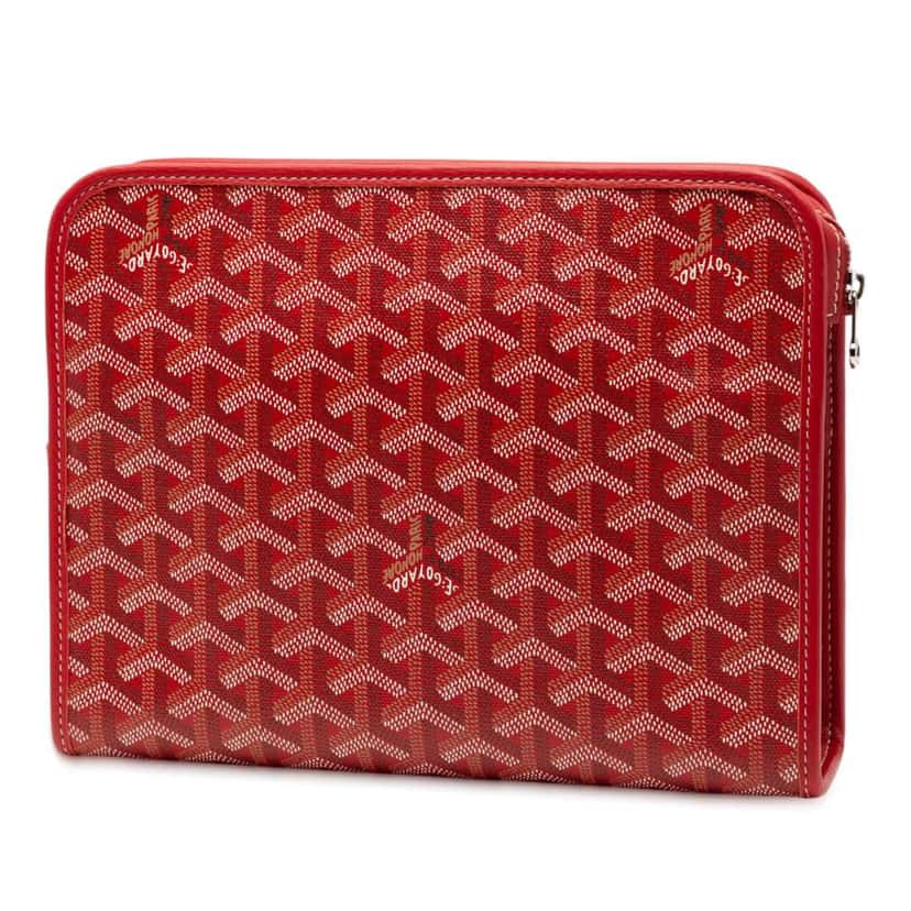 Goyard Goyardine Jouvence Toiletry Pouch MM Red Canvas Good condition - Back View