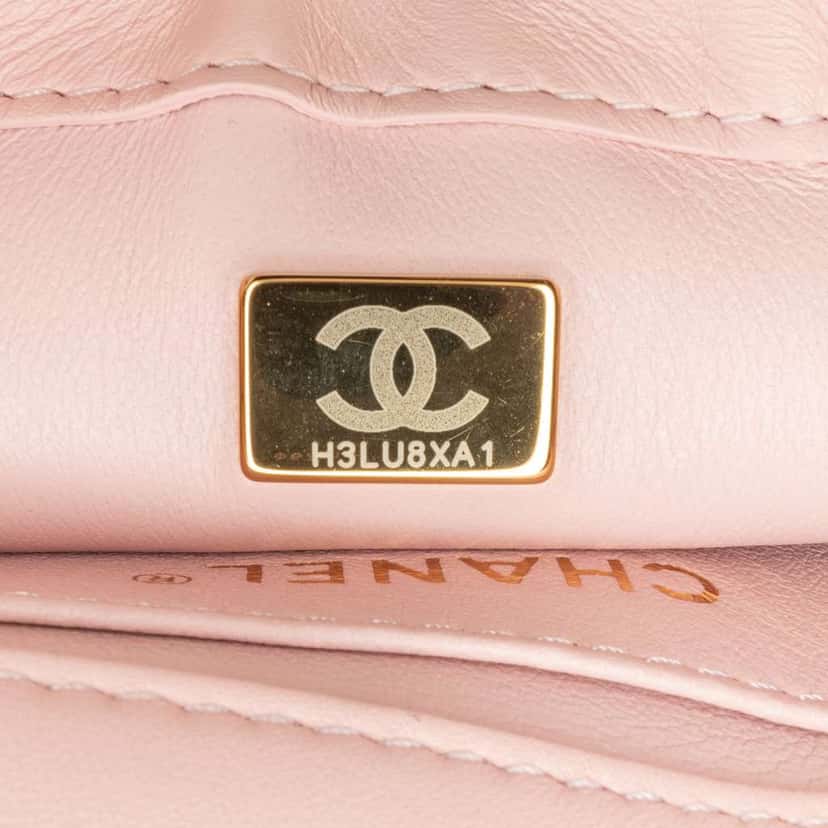 Chanel Mini Quilted Lambskin Heart Charms Flap Pink Leather Good condition - Box View