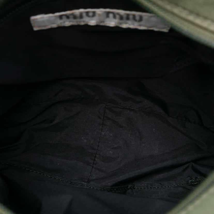 Miu Miu Jersey Logo Crossbody Green Cotton Good condition - Model View