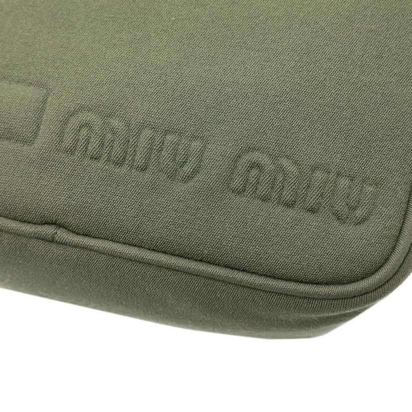 Miu Miu Jersey Logo Crossbody Green Cotton Good condition - Box View