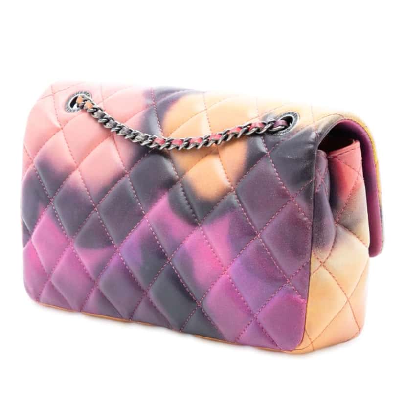 Chanel Small Lambskin Flower Power Single Flap Pink Leather Good condition - Back View
