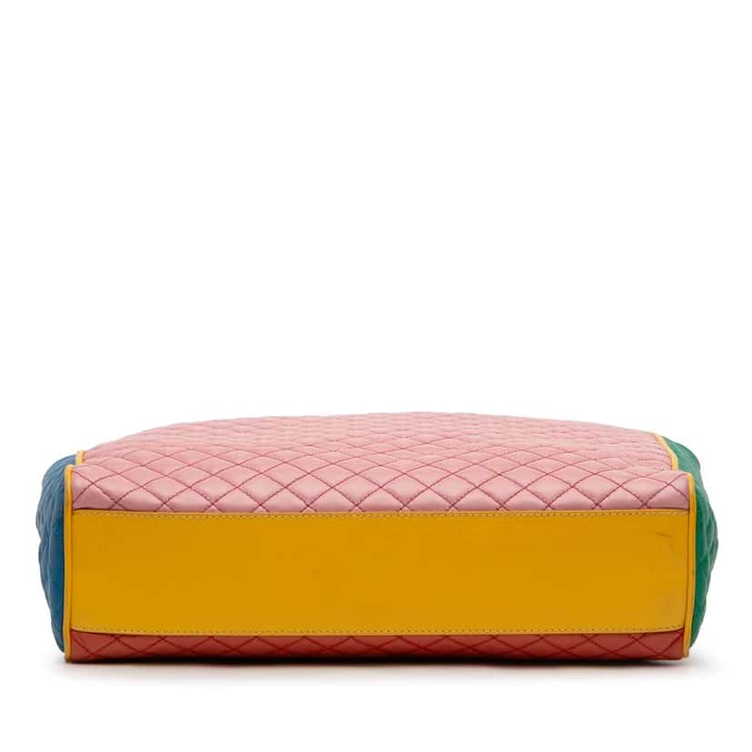 Dolce & Gabbana Mulitcolor Quilted Lambskin Lily Glam Tote Pink Leather Good condition - Inside View