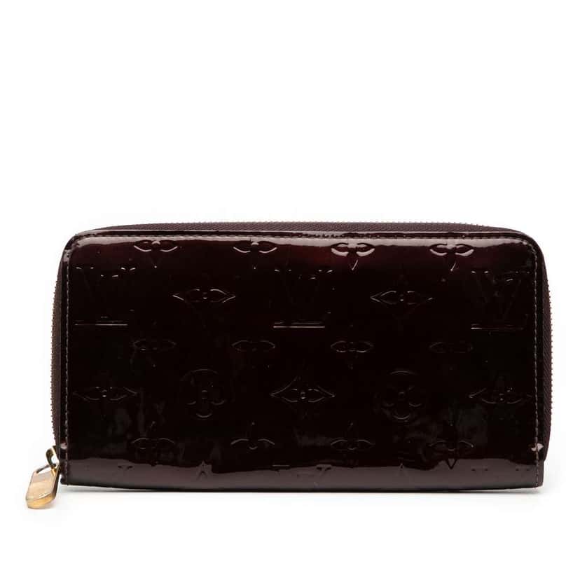 Louis Vuitton Monogram Vernis Zippy Long Wallet Purple Leather Good condition - Front View