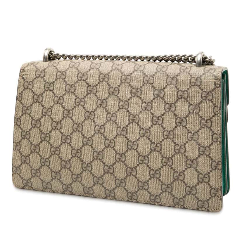 Gucci Medium GG Supreme Embroidered Willow Hill and Butterfly Dionysus Shoulder Bag Brown Canvas Good condition - Back View
