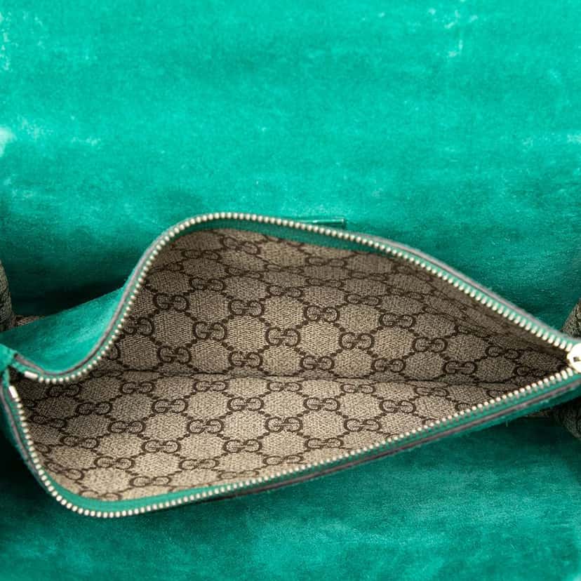 Gucci Medium GG Supreme Embroidered Willow Hill and Butterfly Dionysus Shoulder Bag Brown Canvas Good condition - Model View