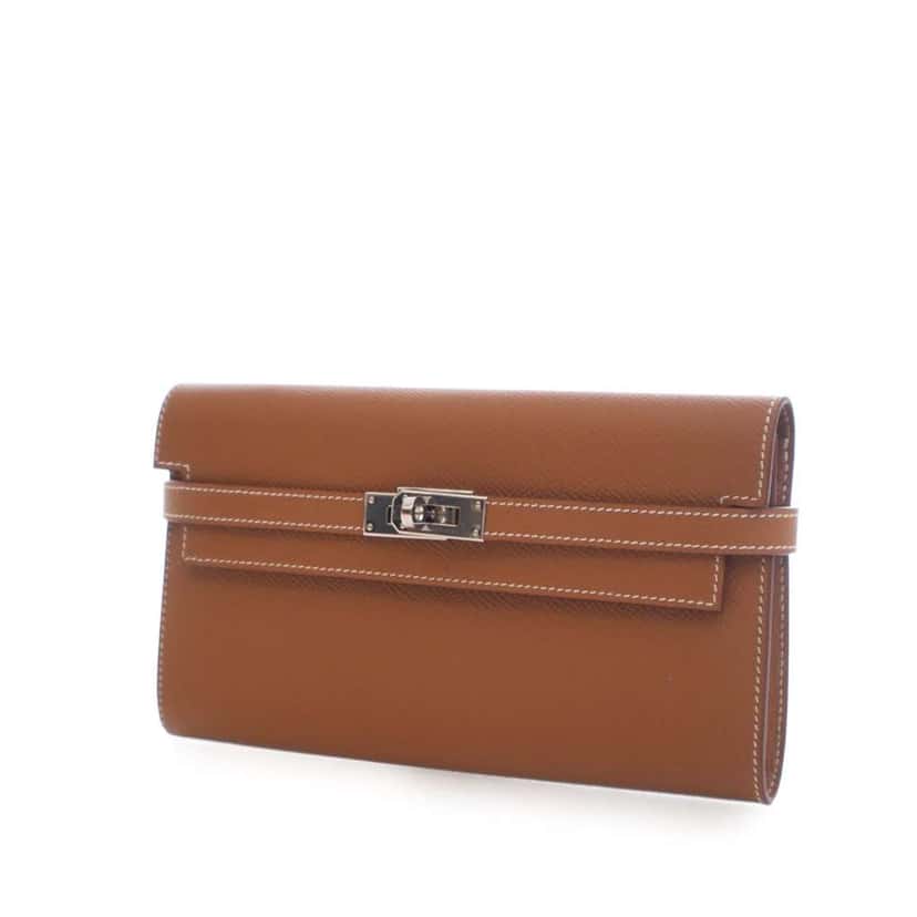 Hermès Epsom Kelly Longue Wallet Brown Leather Good condition - Inside View