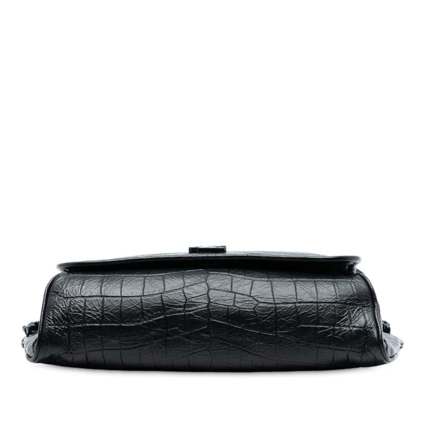 Saint Laurent Croc Embossed Leather Niki Belt Bag Black Leather Good condition - Inside View