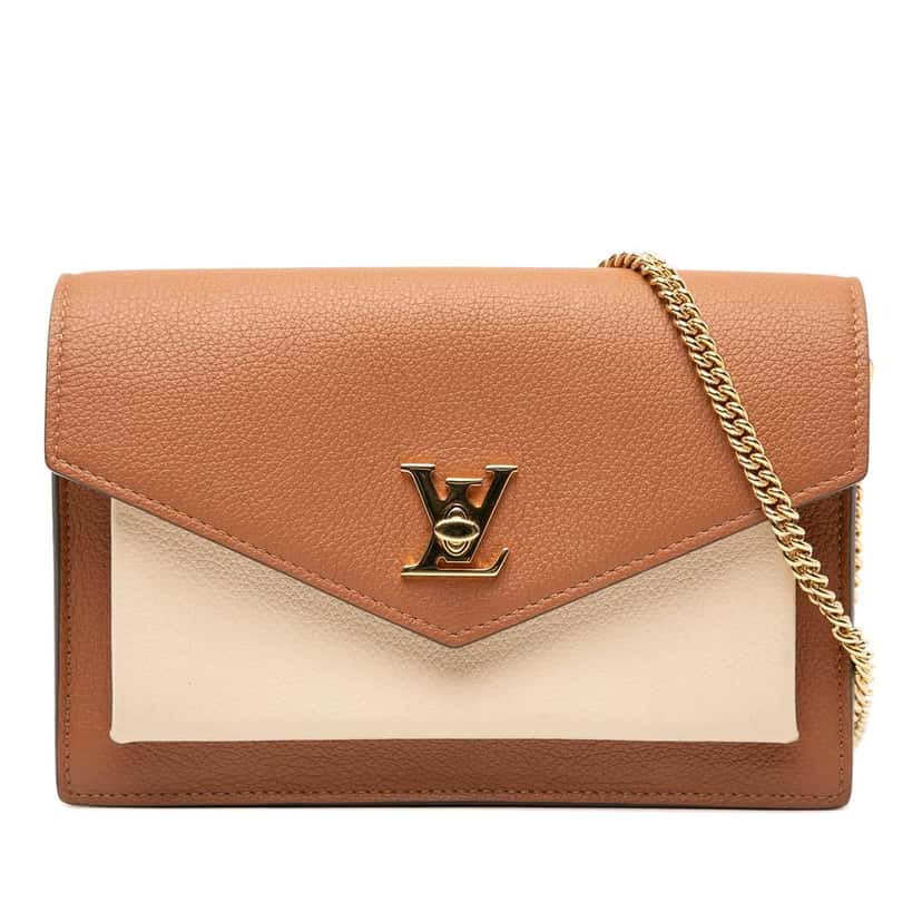 Louis Vuitton Bicolor Leather MyLockMe Chain Pochette Brown Leather Very good condition - Front View