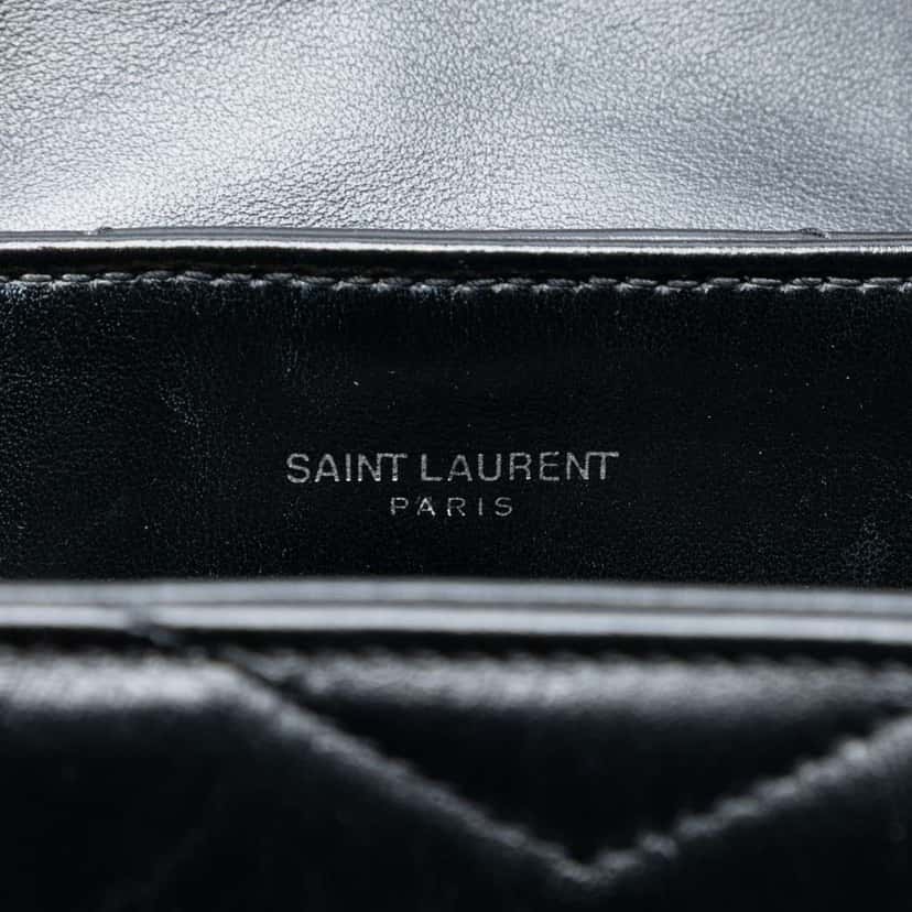 Saint Laurent Small Quilted Leather Monogram LouLou Shoulder Bag Black Leather Good condition - Box View
