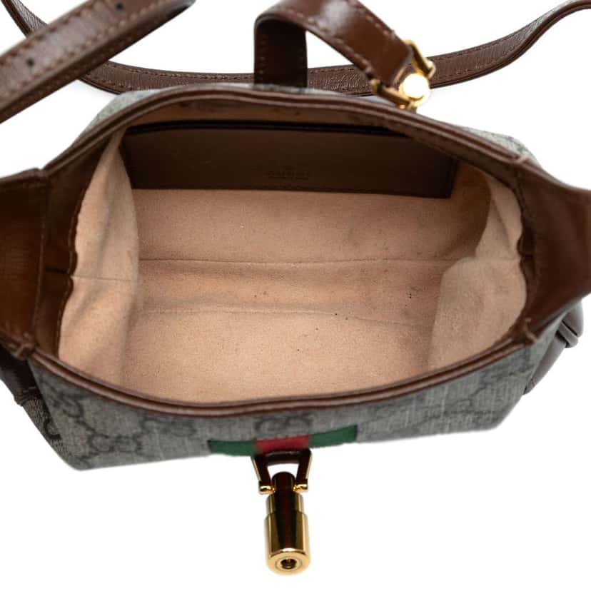 Gucci Mini GG Supreme Web Jackie 1961 Crossbody Brown Canvas Good condition - Model View