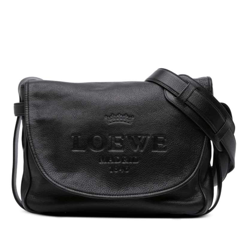 Loewe Large Leather Heritage Crossbody Black Leather Good condition - Front View