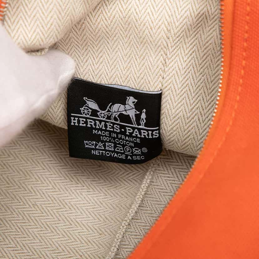 Hermès Small Toile Bride A Brac Case Orange Canvas Good condition - Box View