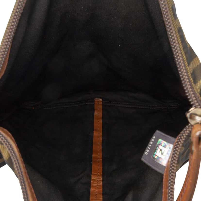 Fendi Zucca Canvas FF Flat Messenger Bag Brown Canvas Good condition - Model View