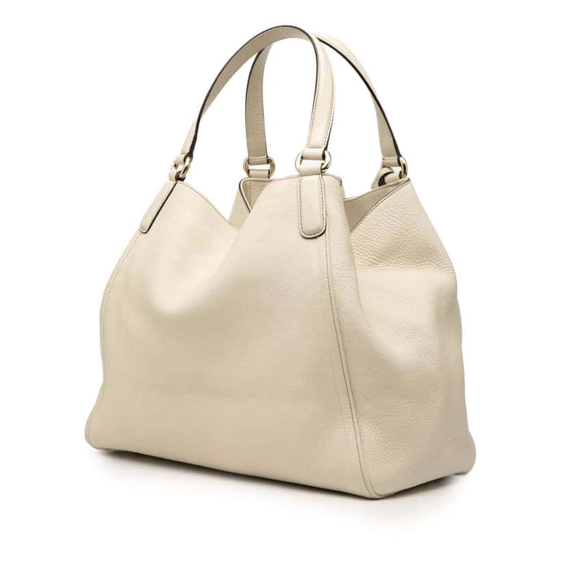 Gucci Medium Leather Soho Cellarius Tote White Leather Good condition - Back View