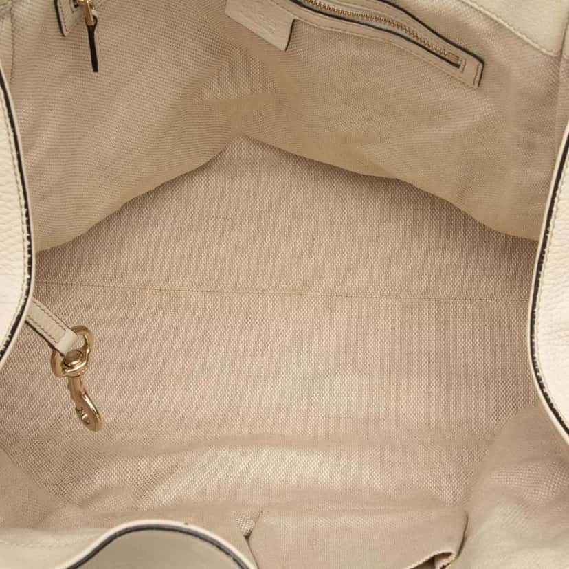 Gucci Medium Leather Soho Cellarius Tote White Leather Good condition - Model View