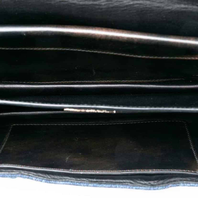 Prada Studded Denim Sound Lock Crossbody Blue Denim Very good condition - Model View