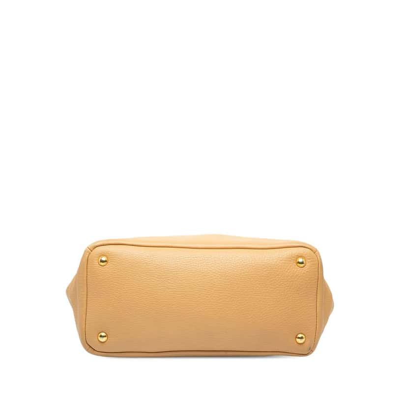 Prada Vitello Daino Front Zip Hobo Brown Leather Good condition - Inside View