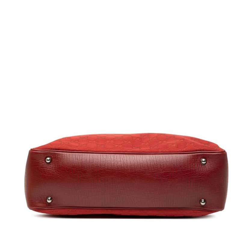 Gucci GG Canvas Bamboo Tote Red Canvas Good condition - Inside View