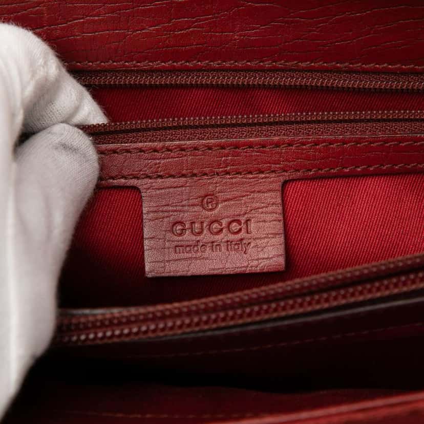 Gucci GG Canvas Bamboo Tote Red Canvas Good condition - Box View