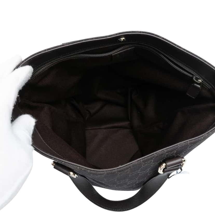 Gucci GG Denim Tote Brown Denim Good condition - Model View