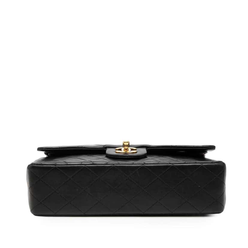 Chanel Medium Classic Lambskin Double Flap Black Leather Good condition - Inside View