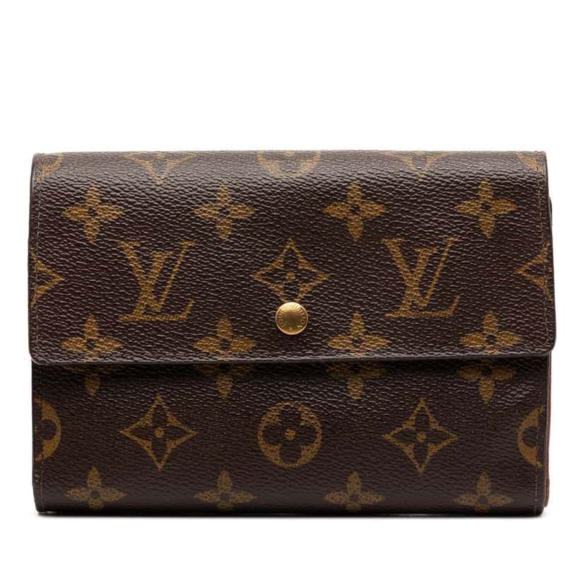 Louis Vuitton Monogram Porte Tresor Etui Papier Wallet Brown Good condition - Front View