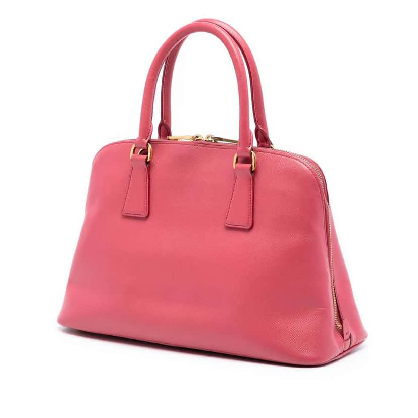 Prada Medium Saffiano Lux Promenade Satchel Pink Leather Very good condition - Back View