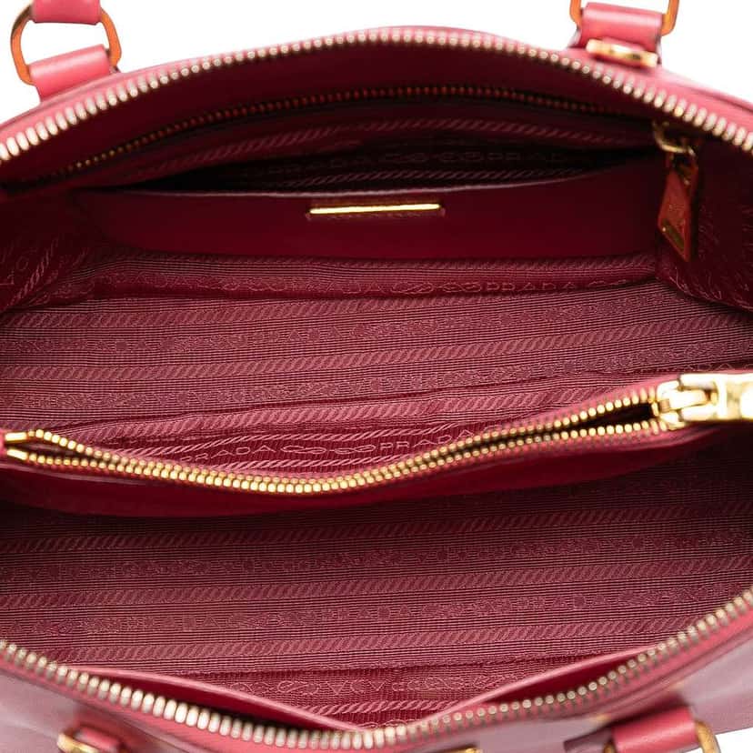 Prada Medium Saffiano Lux Promenade Satchel Pink Leather Very good condition - Box View