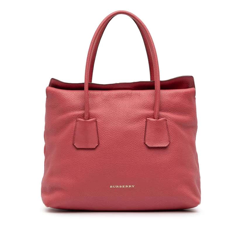 Burberry Grained Leather Baynard Tote Red Leather Good condition - Front View