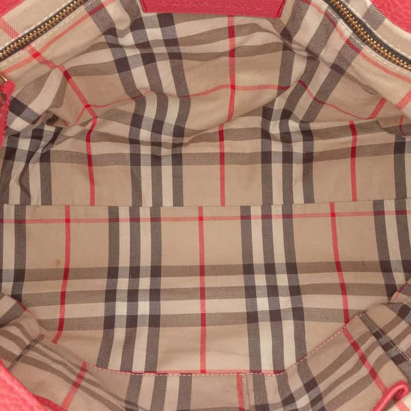 Burberry Grained Leather Baynard Tote Red Leather Good condition - Box View