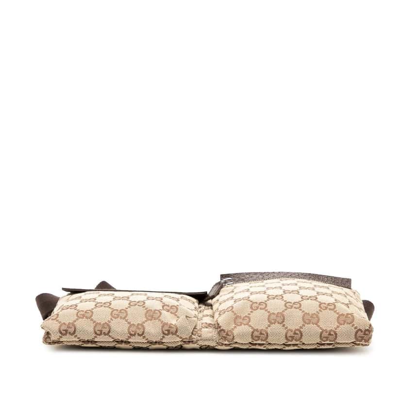 Gucci GG Canvas Double Pocket Belt Bag Brown Canvas Good condition - Inside View