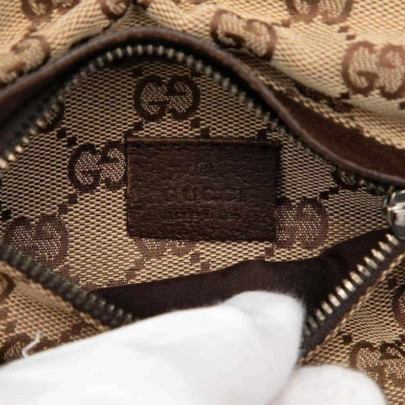 Gucci GG Canvas Web Double Pocket Belt Bag Brown Canvas Good condition - Box View