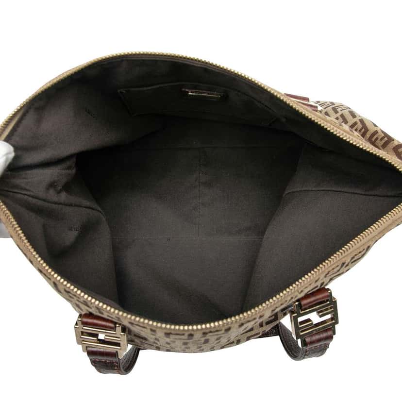 Fendi Zucchino Canvas Tote Brown Canvas Good condition - Box View