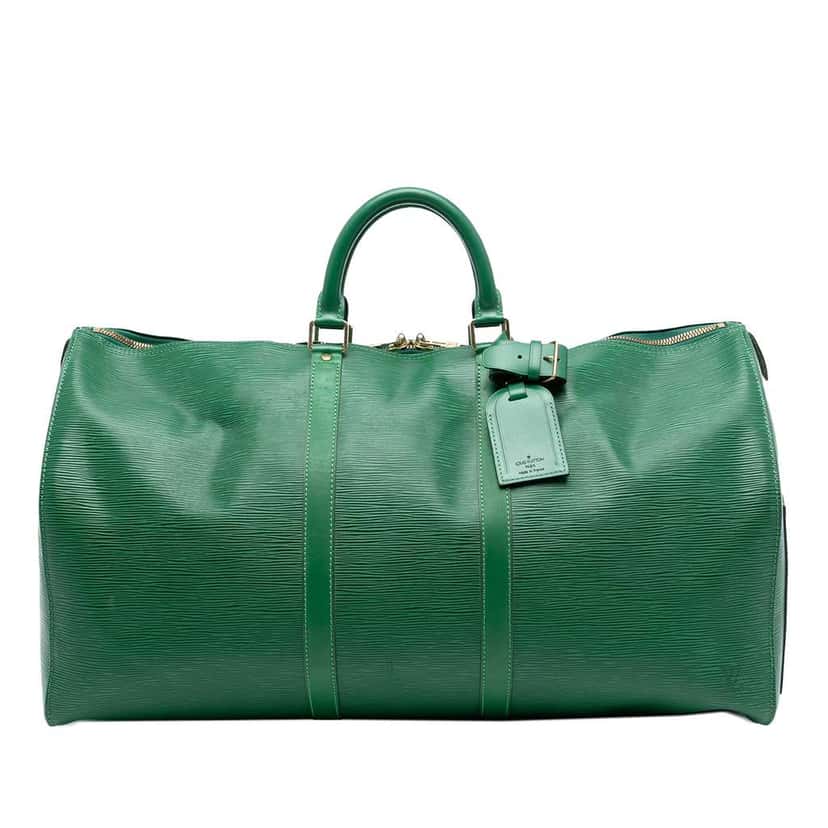 Louis Vuitton Epi Keepall 55 Green Leather Fair condition - Front View