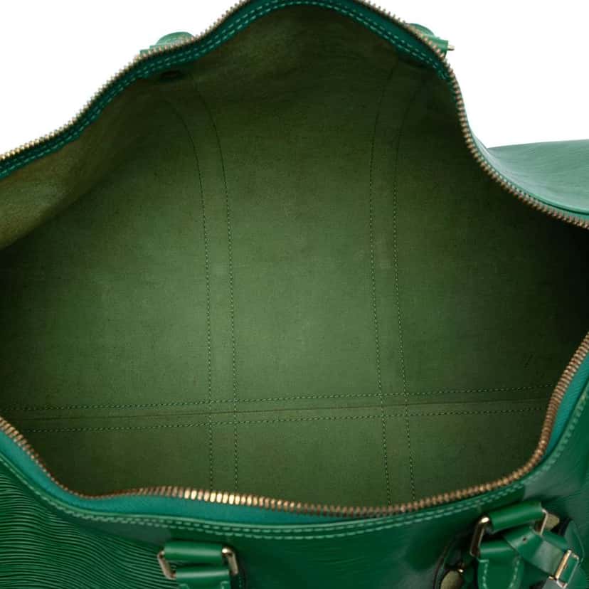 Louis Vuitton Epi Keepall 55 Green Leather Fair condition - Model View