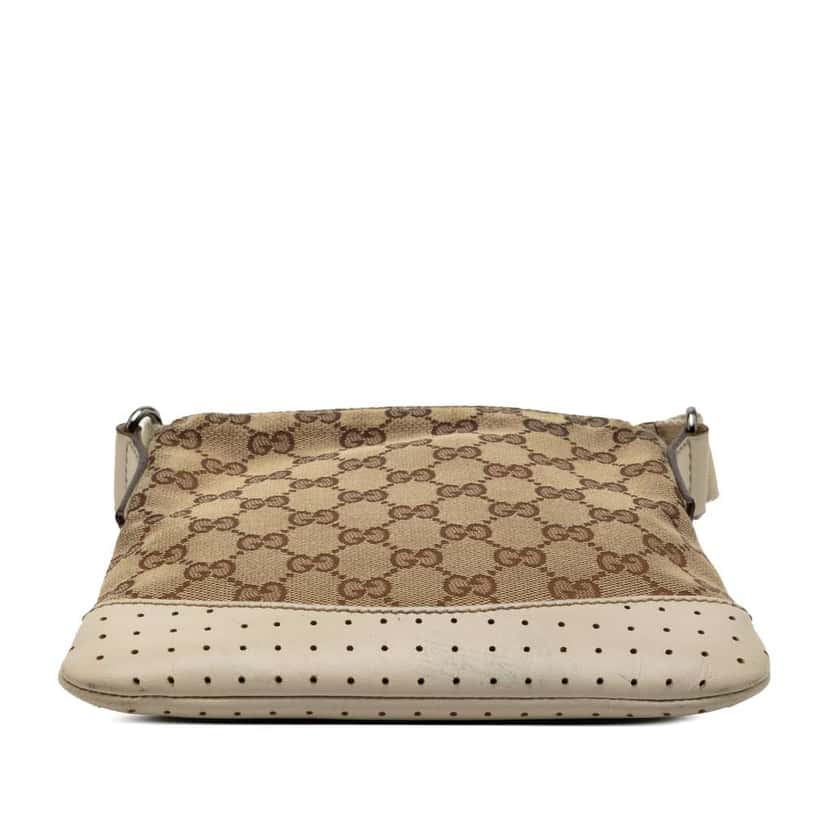 Gucci GG Canvas Perforated Crossbody Brown Canvas Very good condition - Inside View