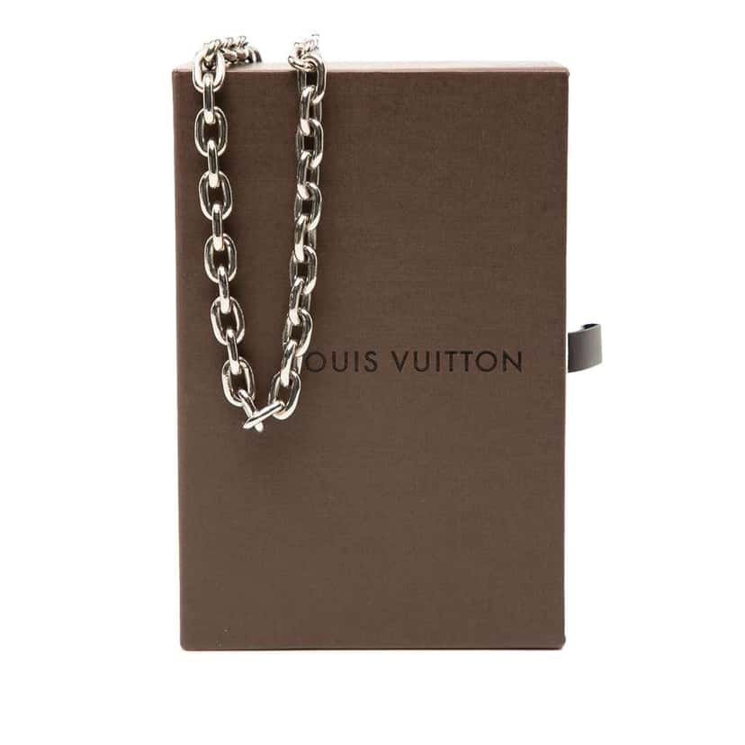 Louis Vuitton Silver Plated Chain Strap Silver Metal Good condition - Model View