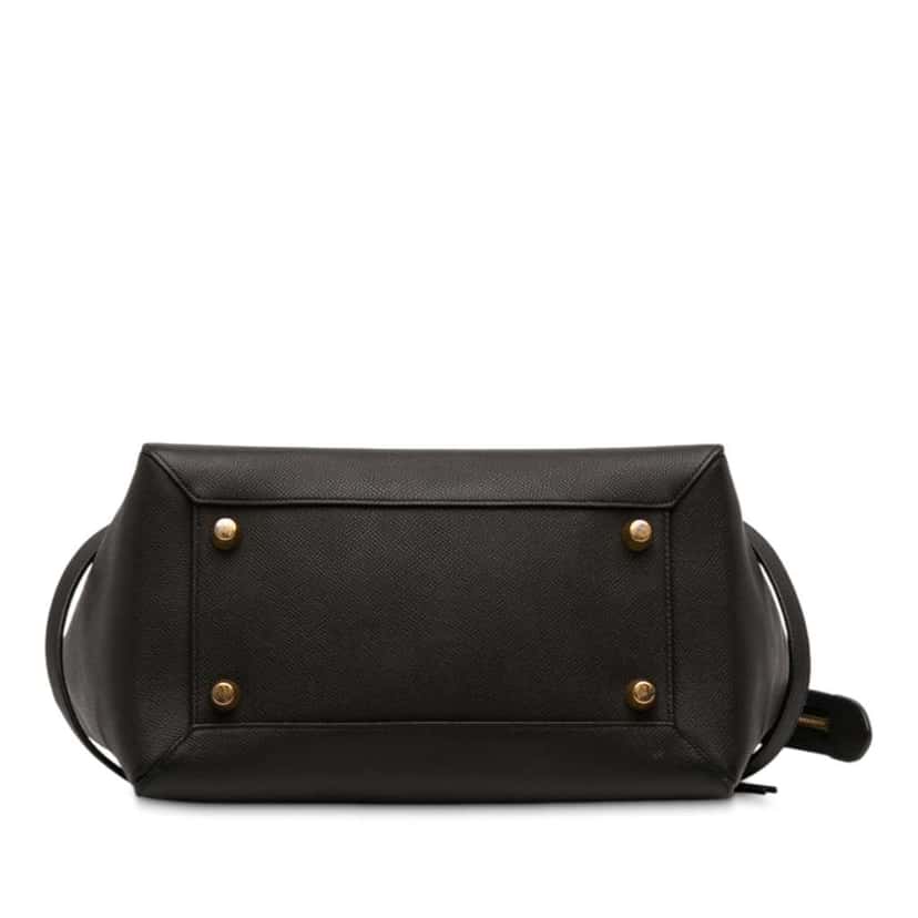 Celine Mini Grained Calfskin Belt Satchel Black Leather Very good condition - Inside View